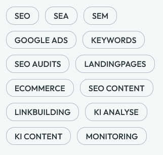 Liste SEO-Leistungen